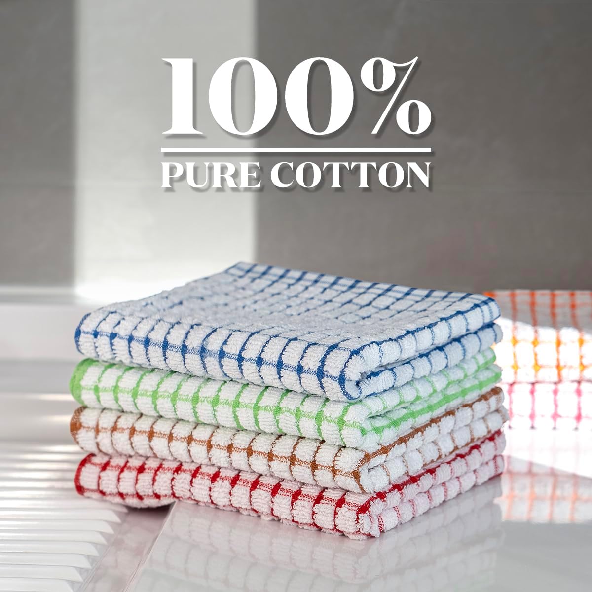 100 Cotton Kitchen Dish Towels 16x25 6Pack