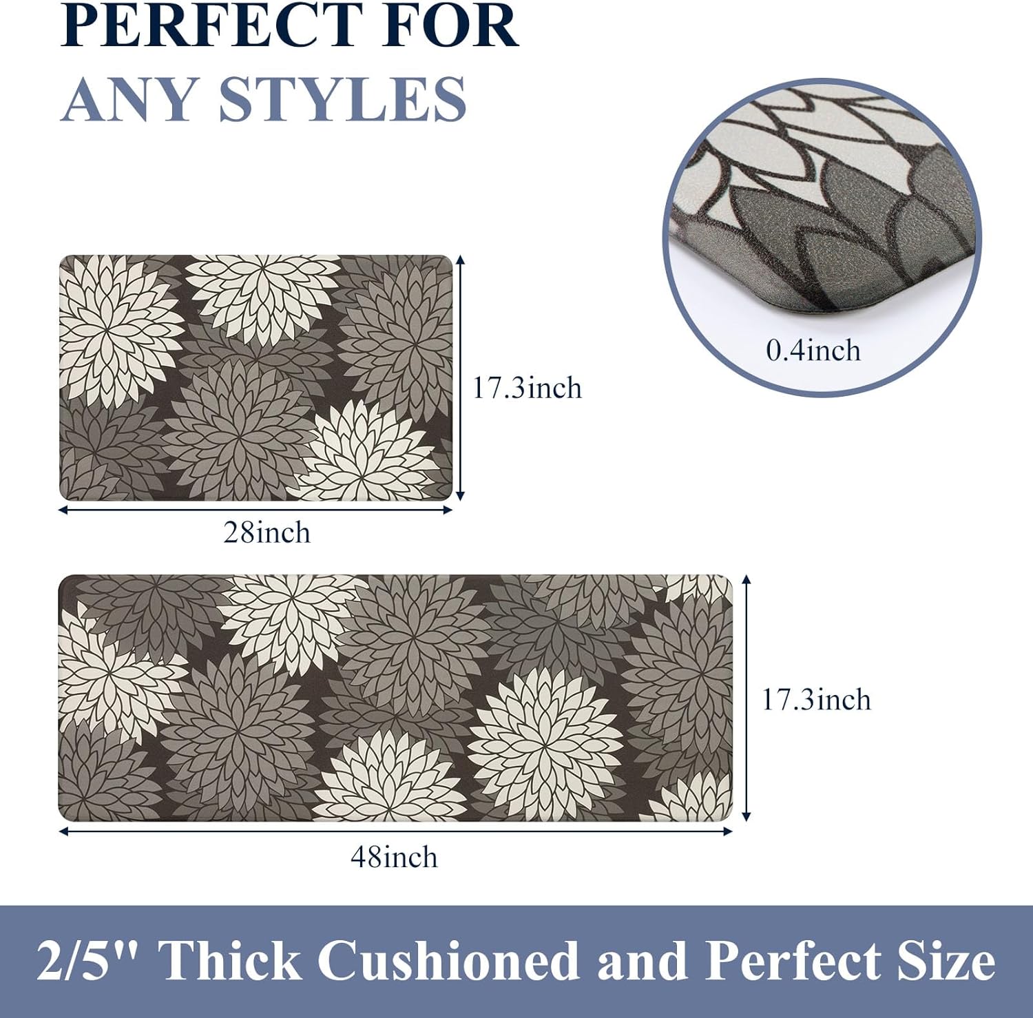 HEBE Anti Fatigue Kitchen Mat Set