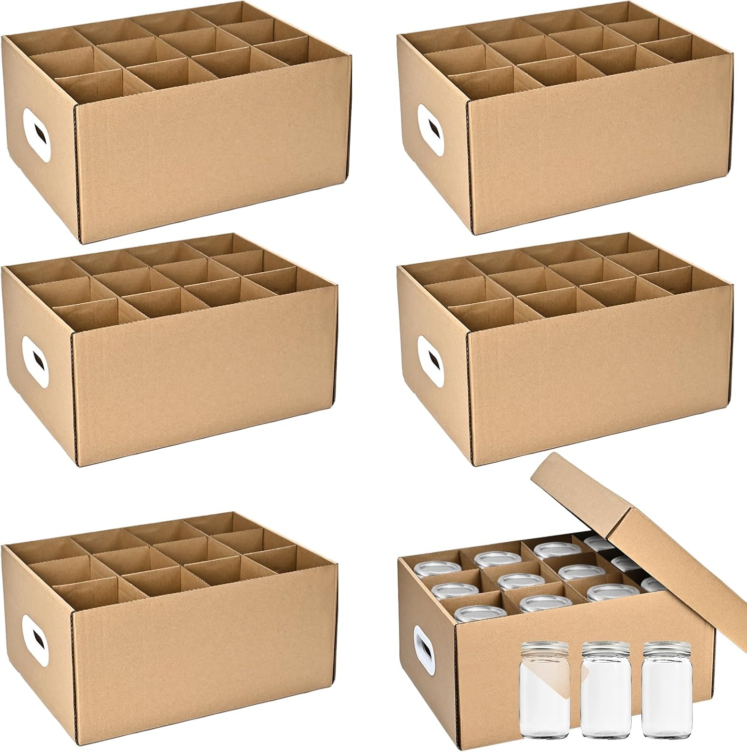 Mason Jar Storage Boxes 6 Pc