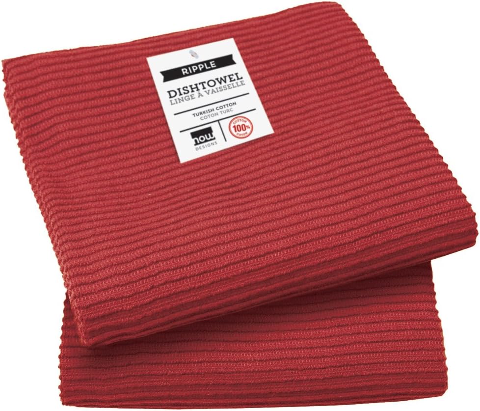 Now Designs Ripple Kitchen Towel Set 2 x Carmine Red