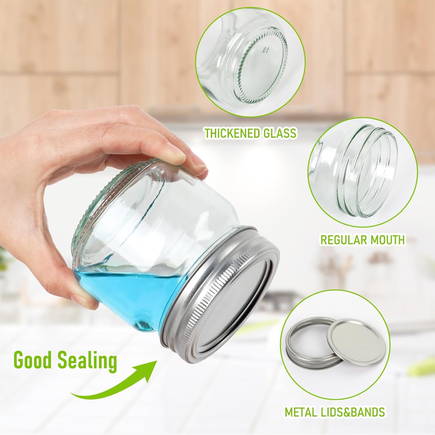 AuroTrends Mason Jars 8 oz 30Pcs Set