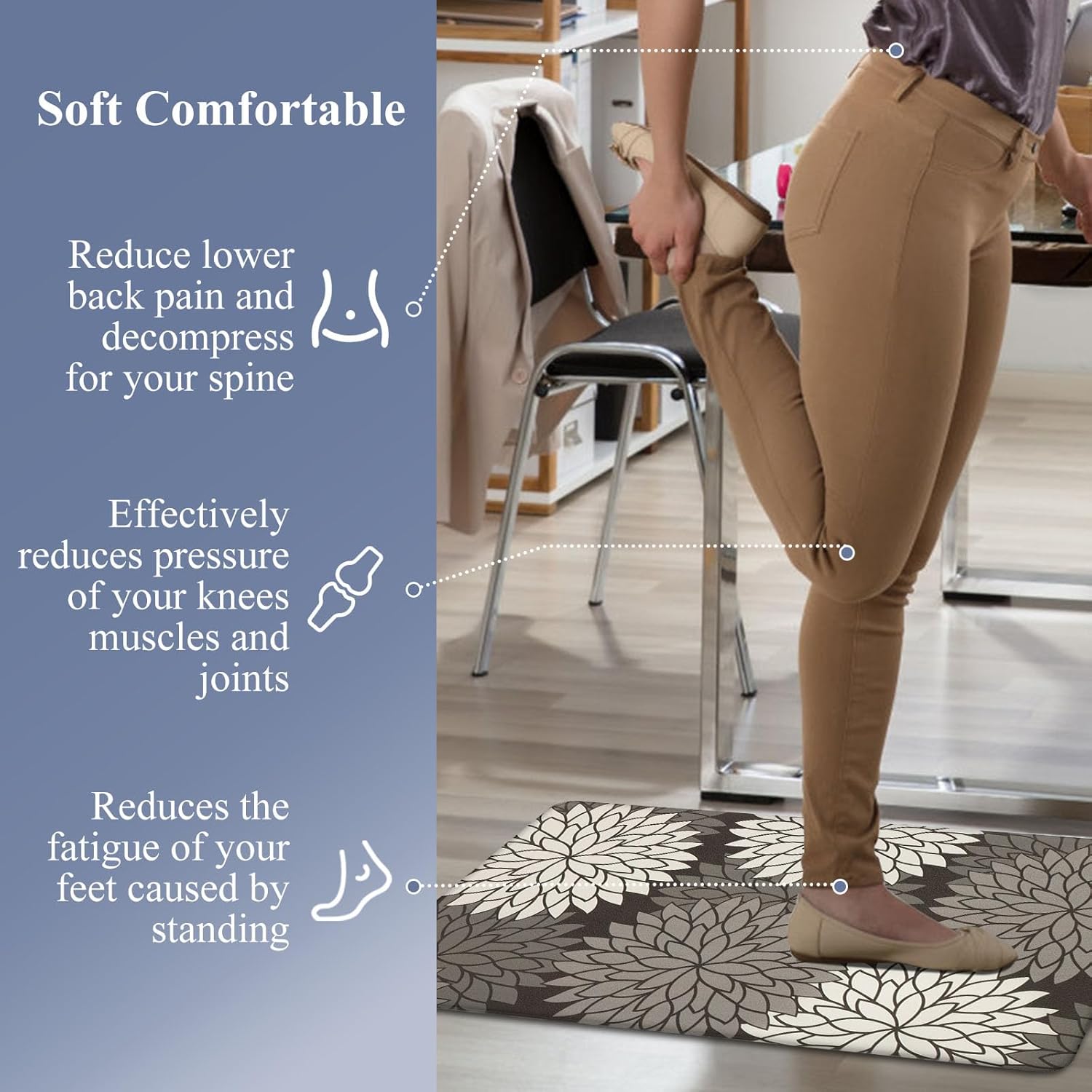 HEBE Anti Fatigue Kitchen Mat Set