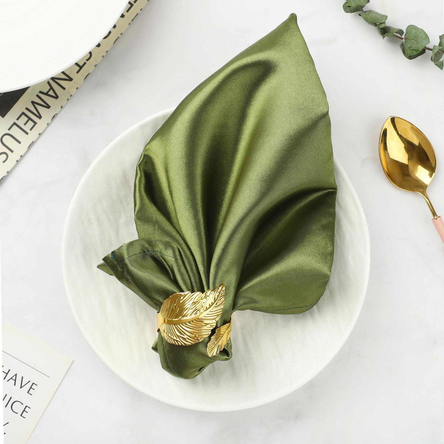 12 Joyful Napkin Rings Elegant Gold Leaf Napkins for Every Occasion