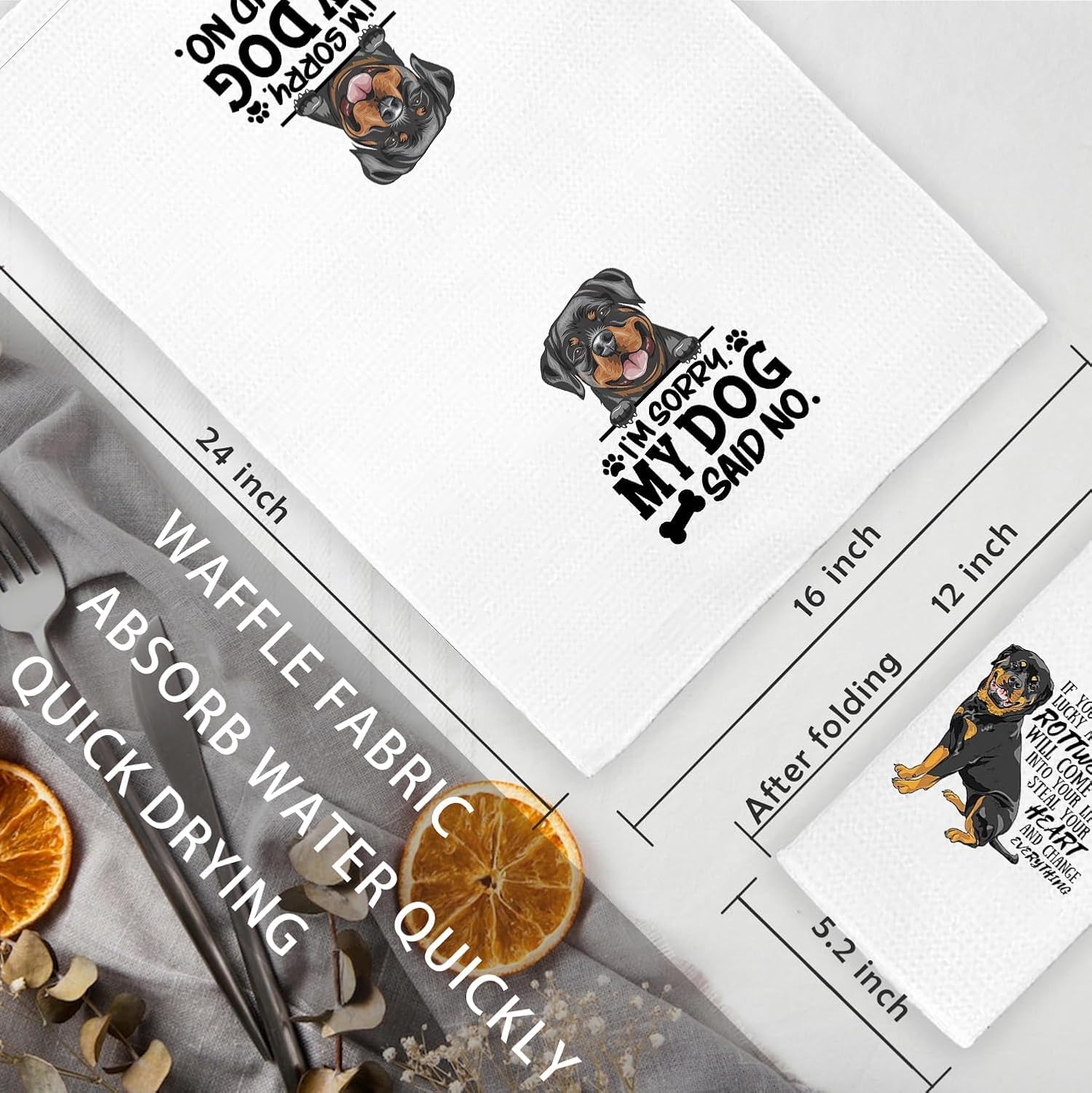 Rottweiler Gifts Eco-Friendly Kitchen Towels 2-Pack Set