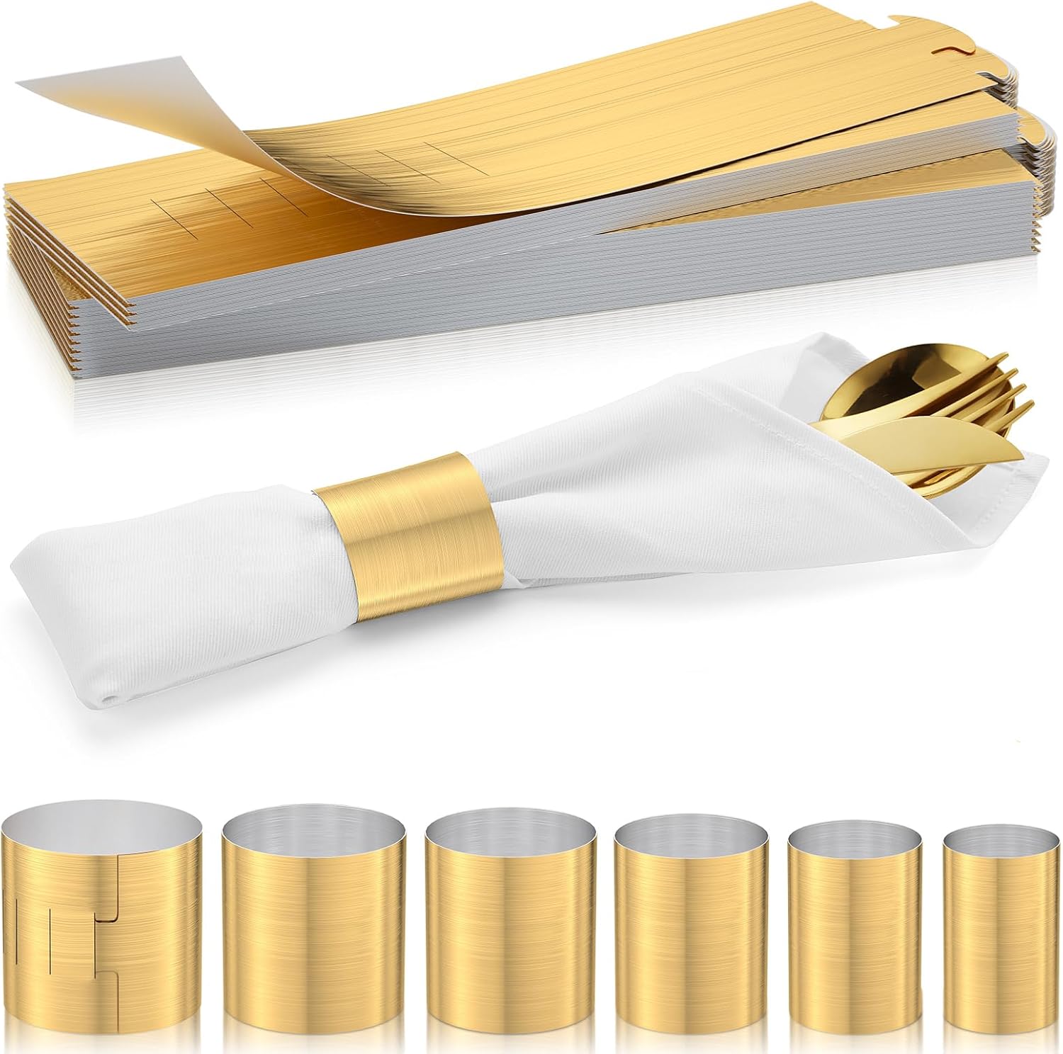 ChilStikUni Reusable Polymer Napkin Bands Set of 50