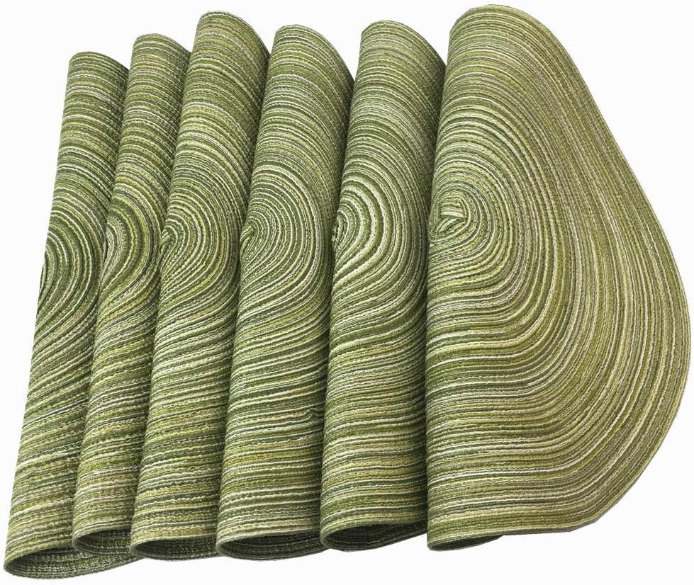 WAZAIGUR Red A Placemats Set of 6 14-inch Diameter Heat-Resistant
