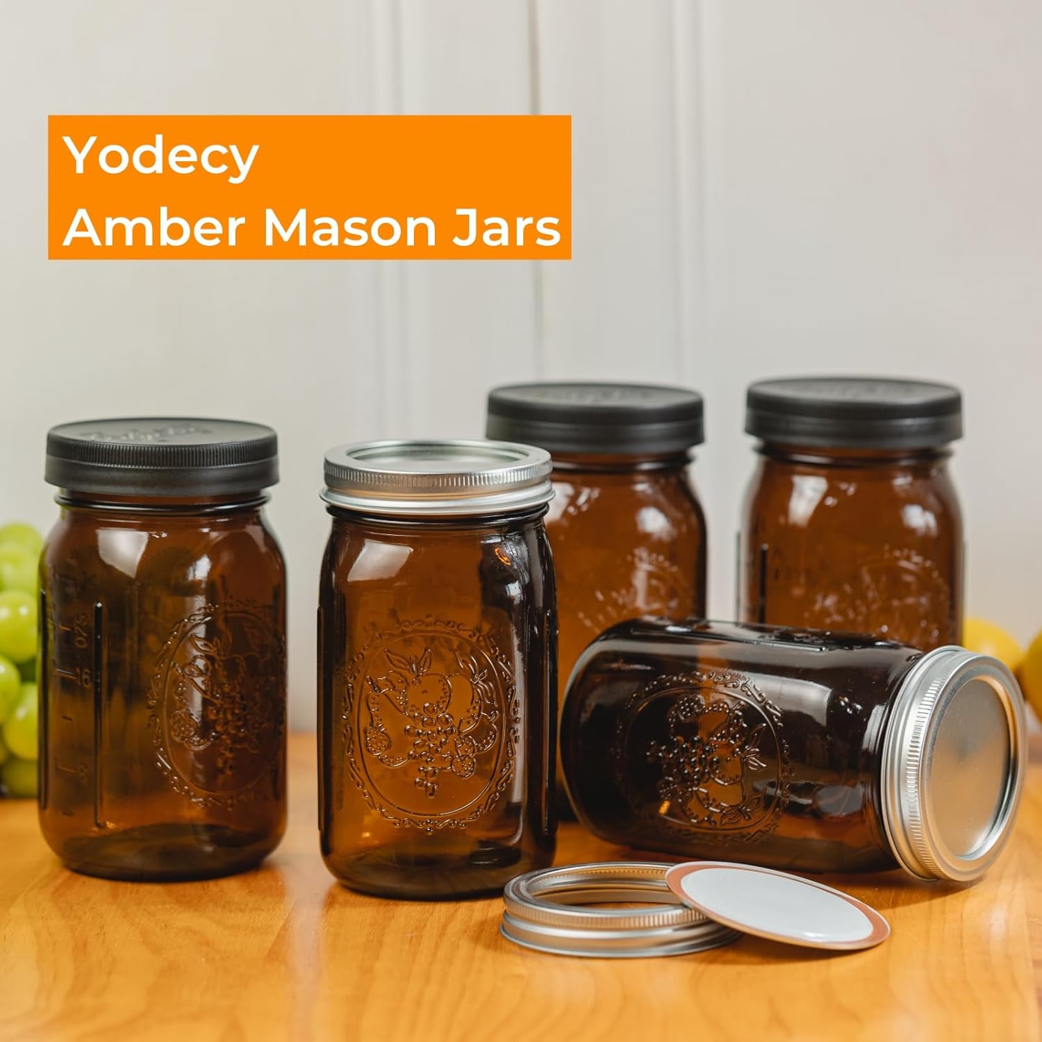 6-Pack Mason Jars Set for Preserving