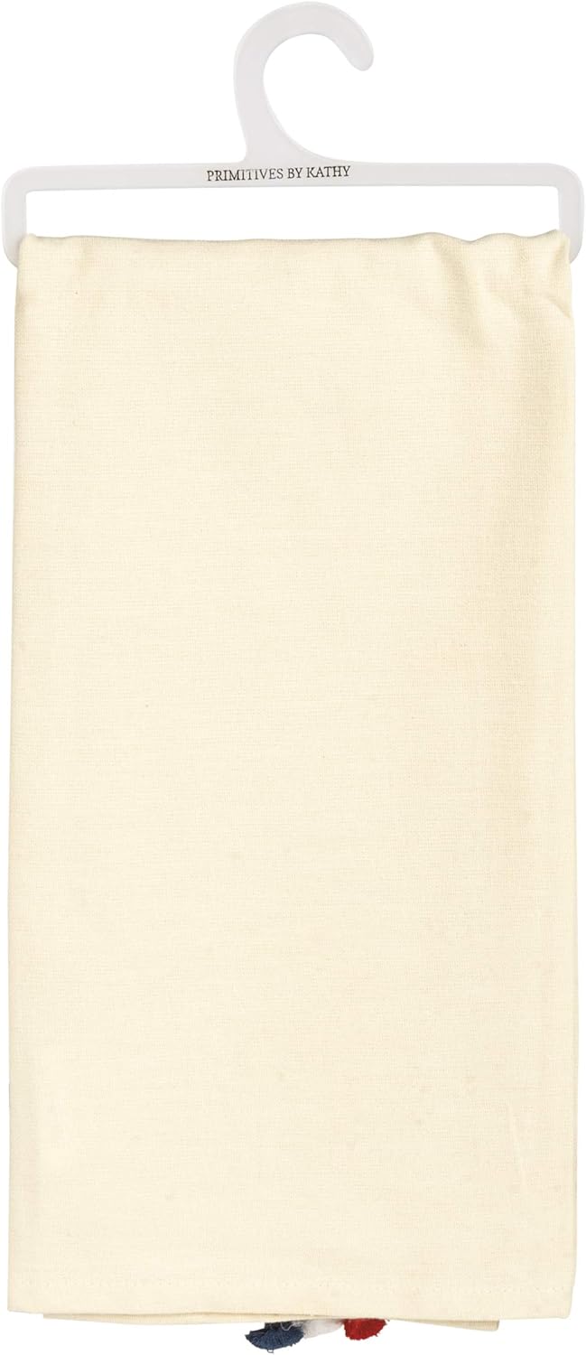 God Bless America Patriotic Embroidered Dish Towel
