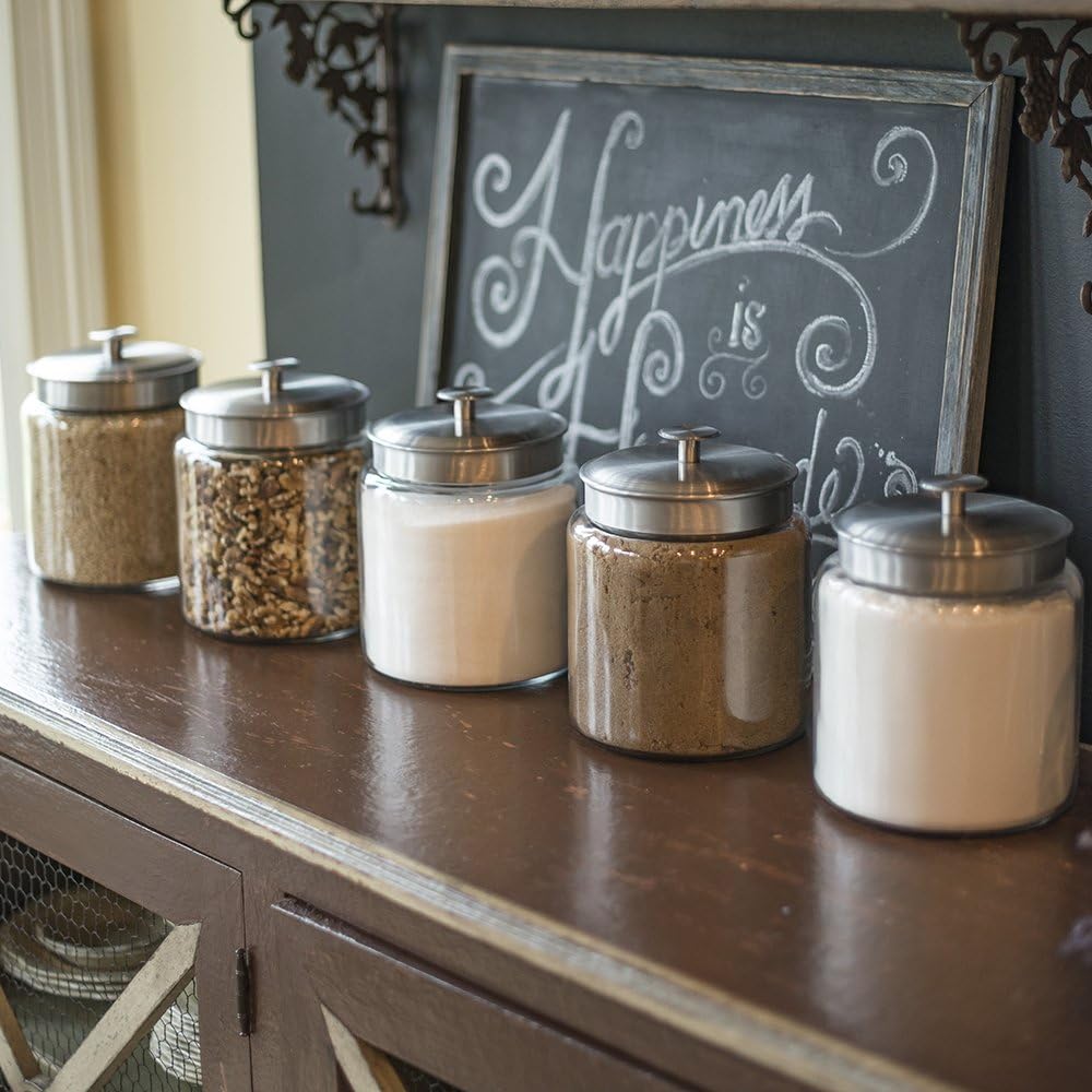 Gourmet Canning Fresh Preserving 96 oz Glass Jars with Metal Lids Home Organization