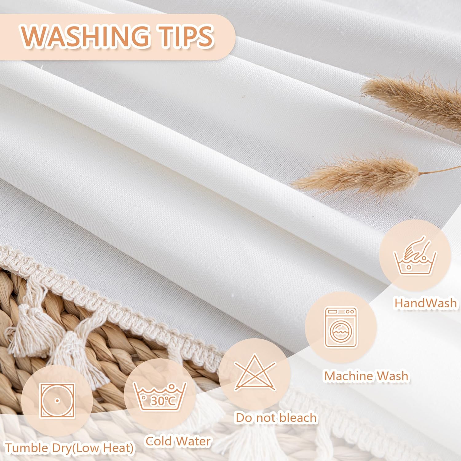 MYSKY HOME White rectangular tablecloth