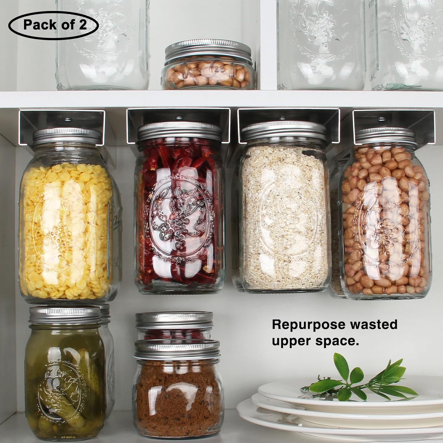 Mason Jar Organizer Holder Aluminum Alloy for Storage