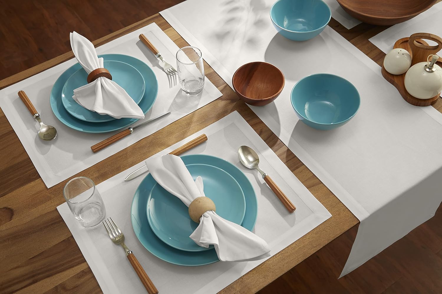 Solino Home White Cotton Linen placemats set of 6
