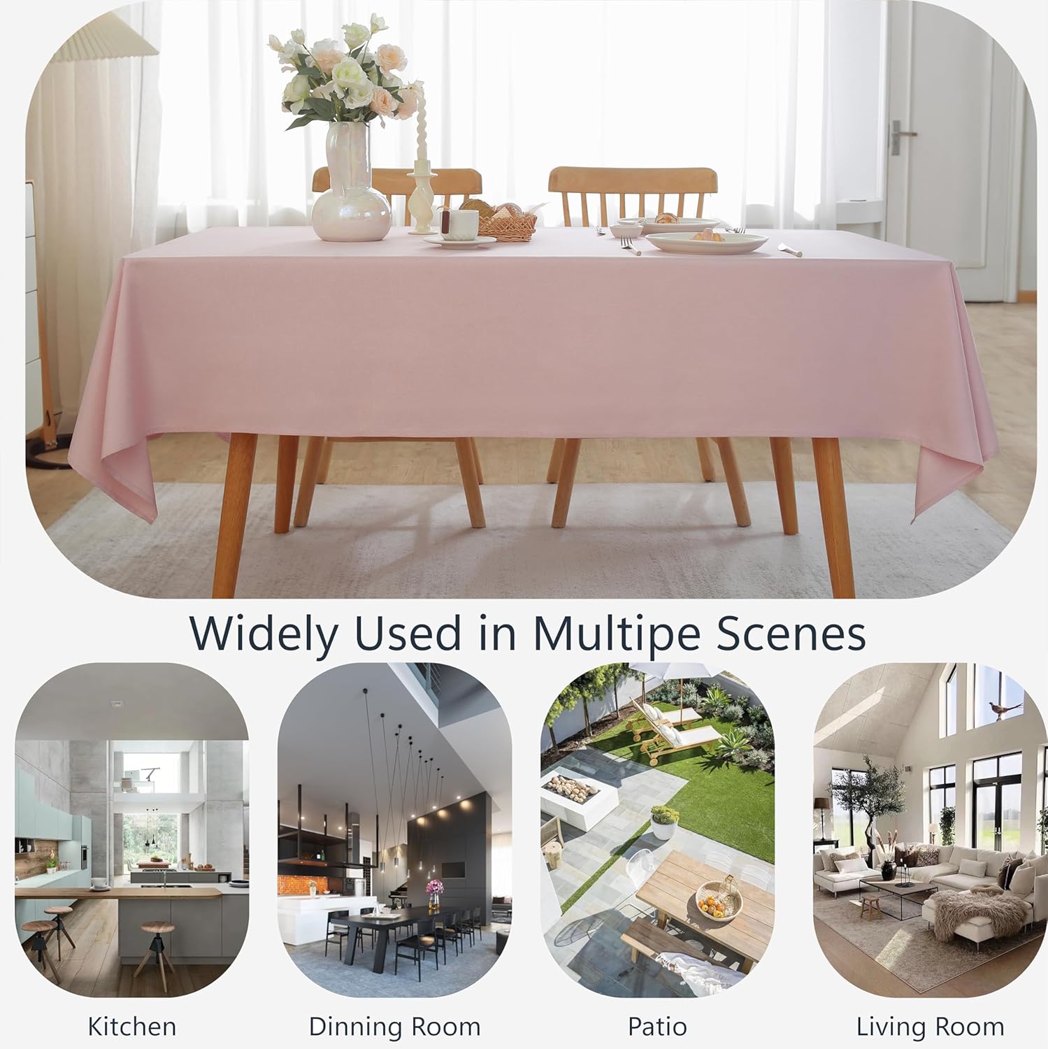 Alsoo Textured Tablecloth for 60x90 Inch Dining Tables