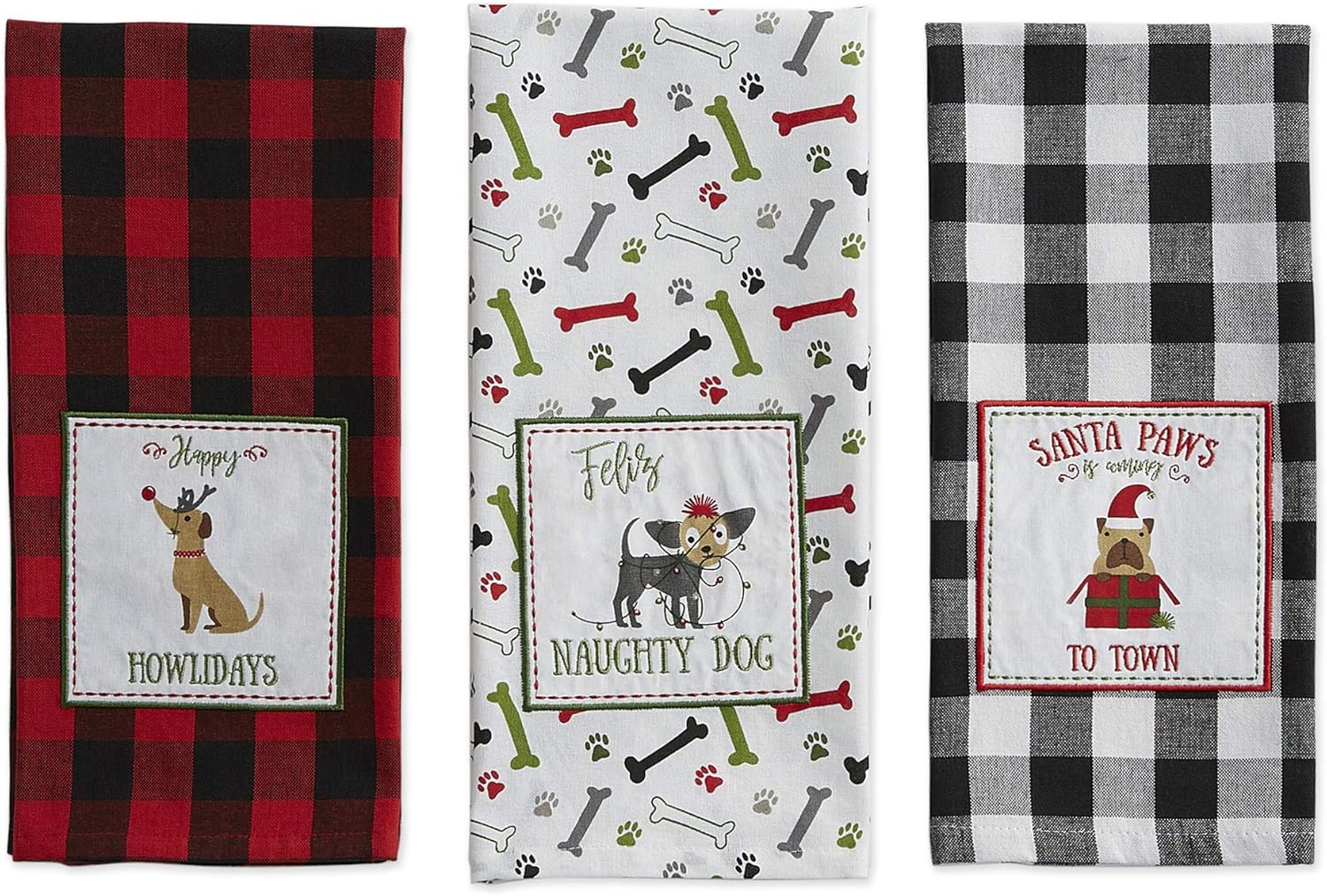 festive kitchen towels for dogs and cats