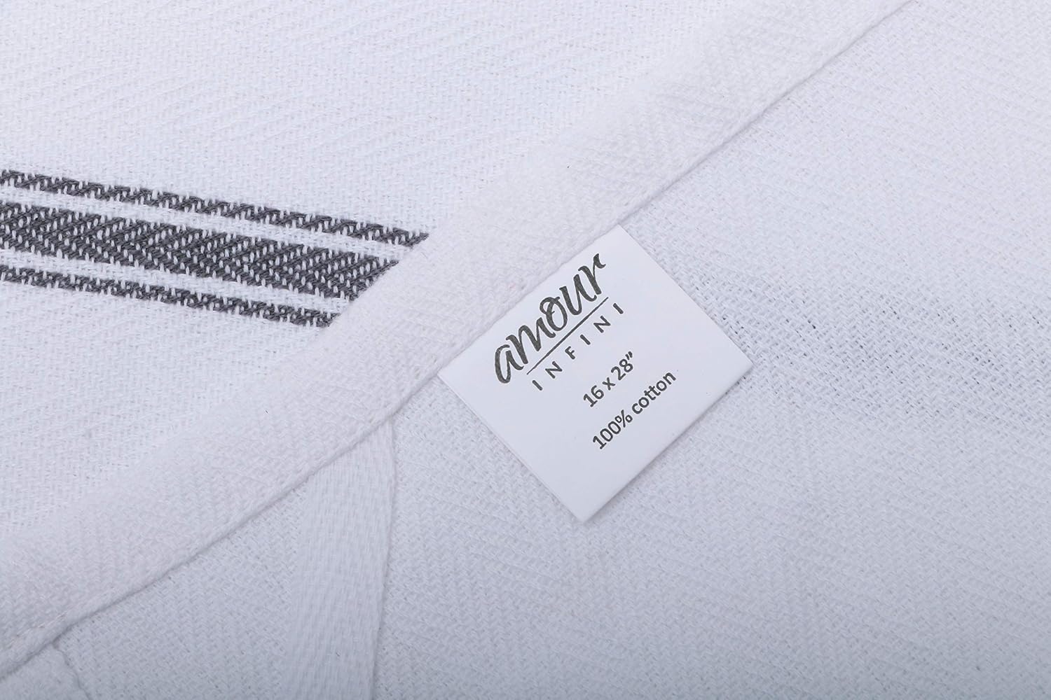 Premium Cotton Herringbone White Dish Towels Set of 12