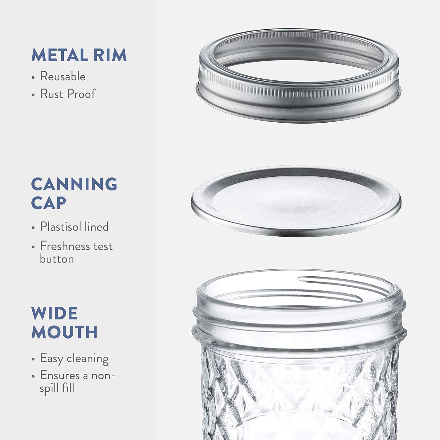 Paksh Novelty 16 oz Mason Jars 6-Pack with Lids and Seals