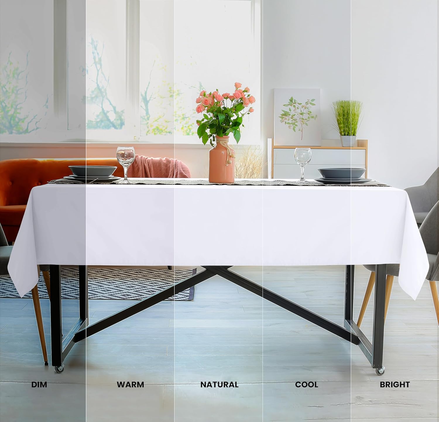 Utopia Kitchen 2-Pack Tablecloth 60x102 - Washable Durable for Dining