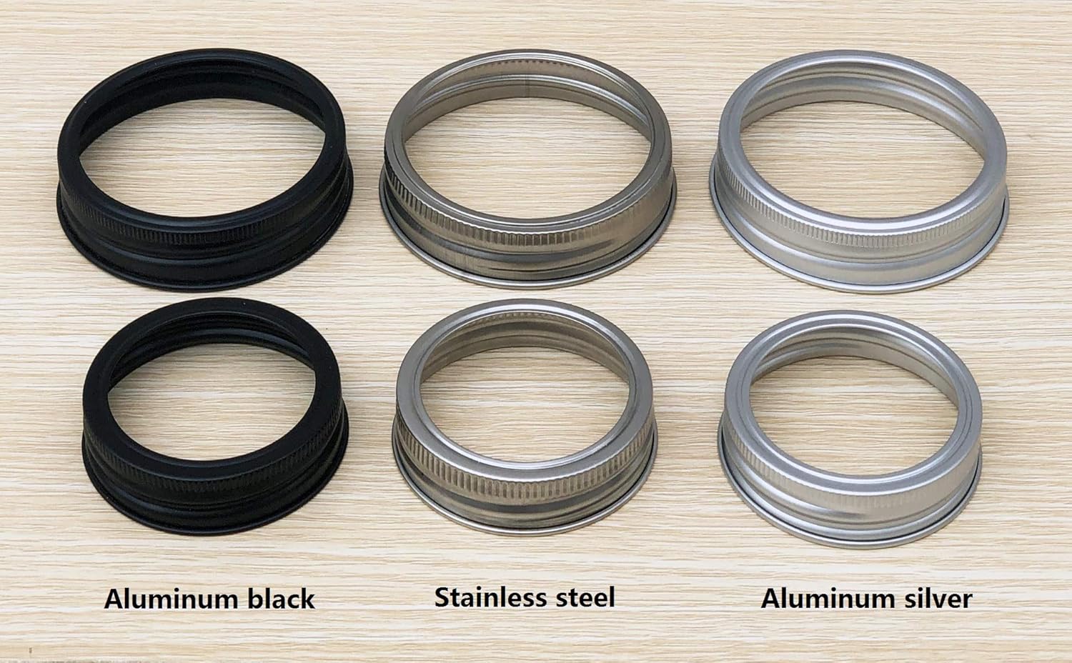 Silver Aluminum Rings for Mason Jars