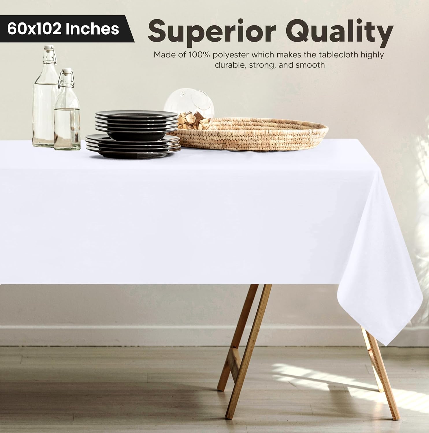 Utopia Kitchen 2-Pack Tablecloth 60x102 - Washable Durable for Dining