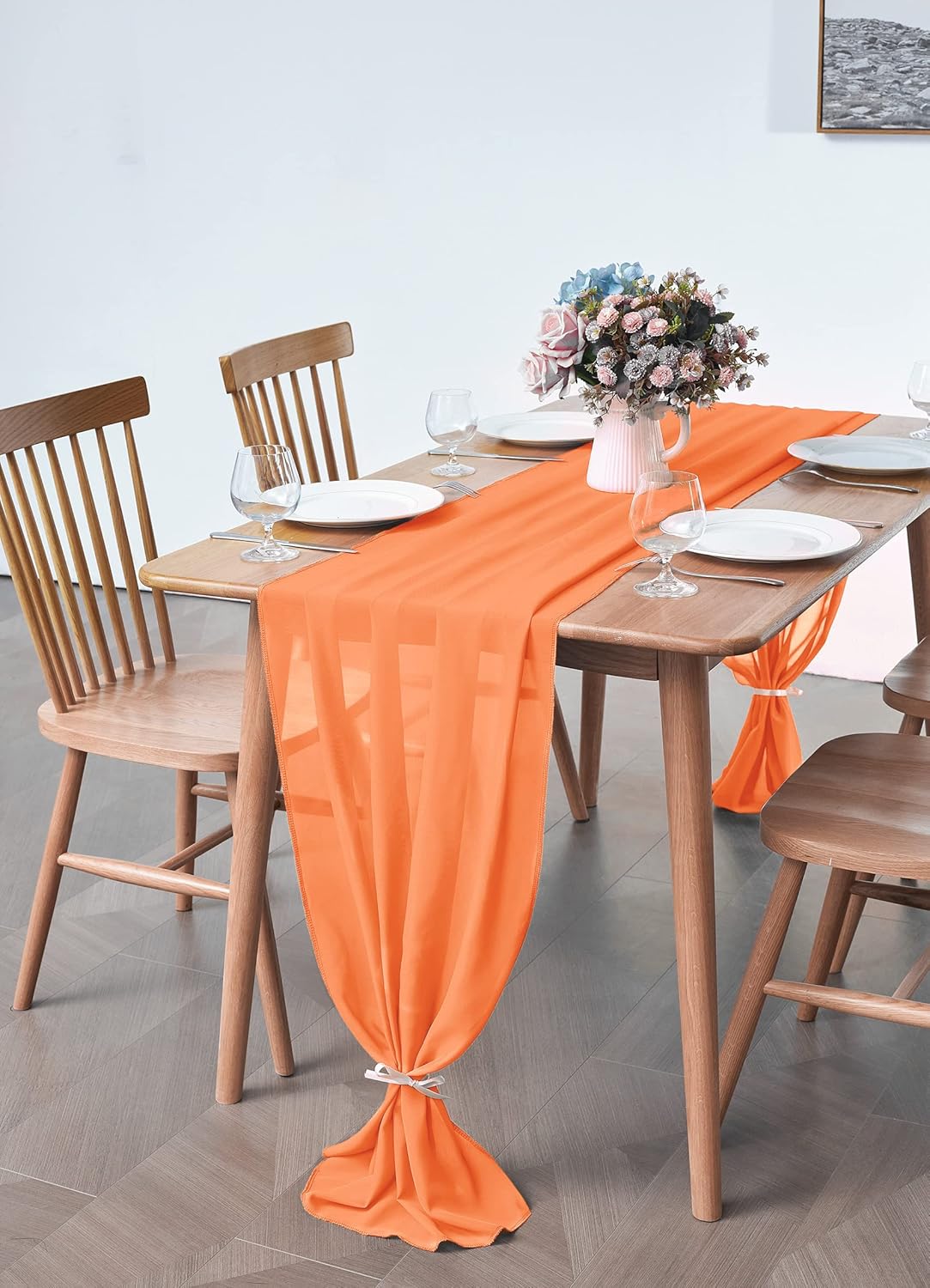 2 Pack Chiffon Table Runner for Weddings
