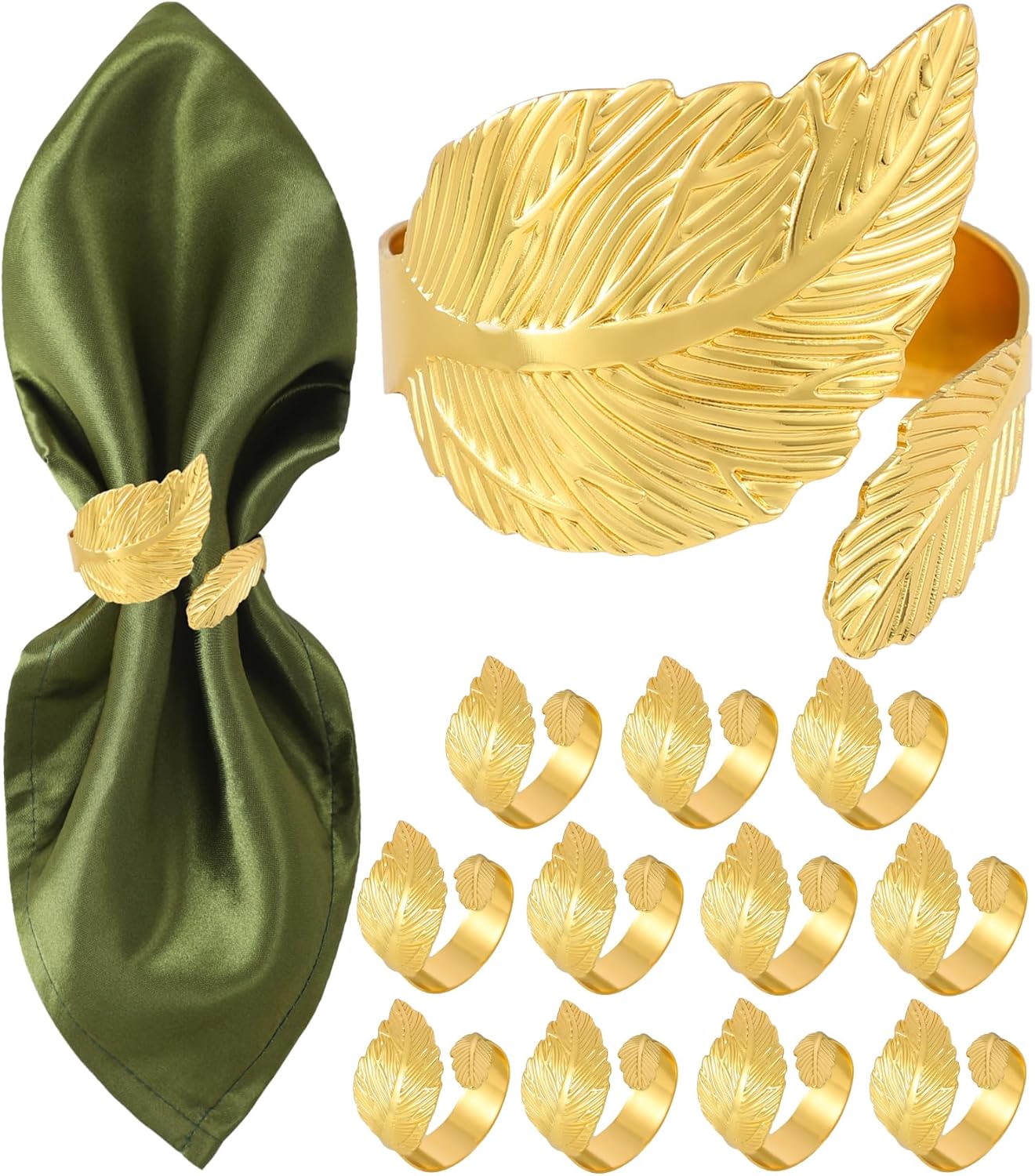 12 Joyful Napkin Rings Elegant Gold Leaf Napkins for Every Occasion
