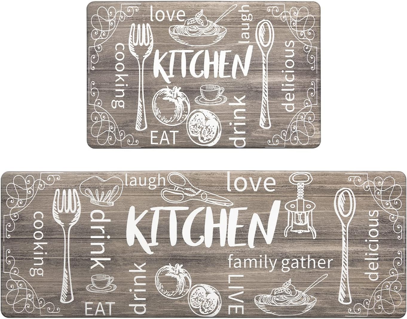 HEBE Anti-Fatigue Kitchen Rugs Set