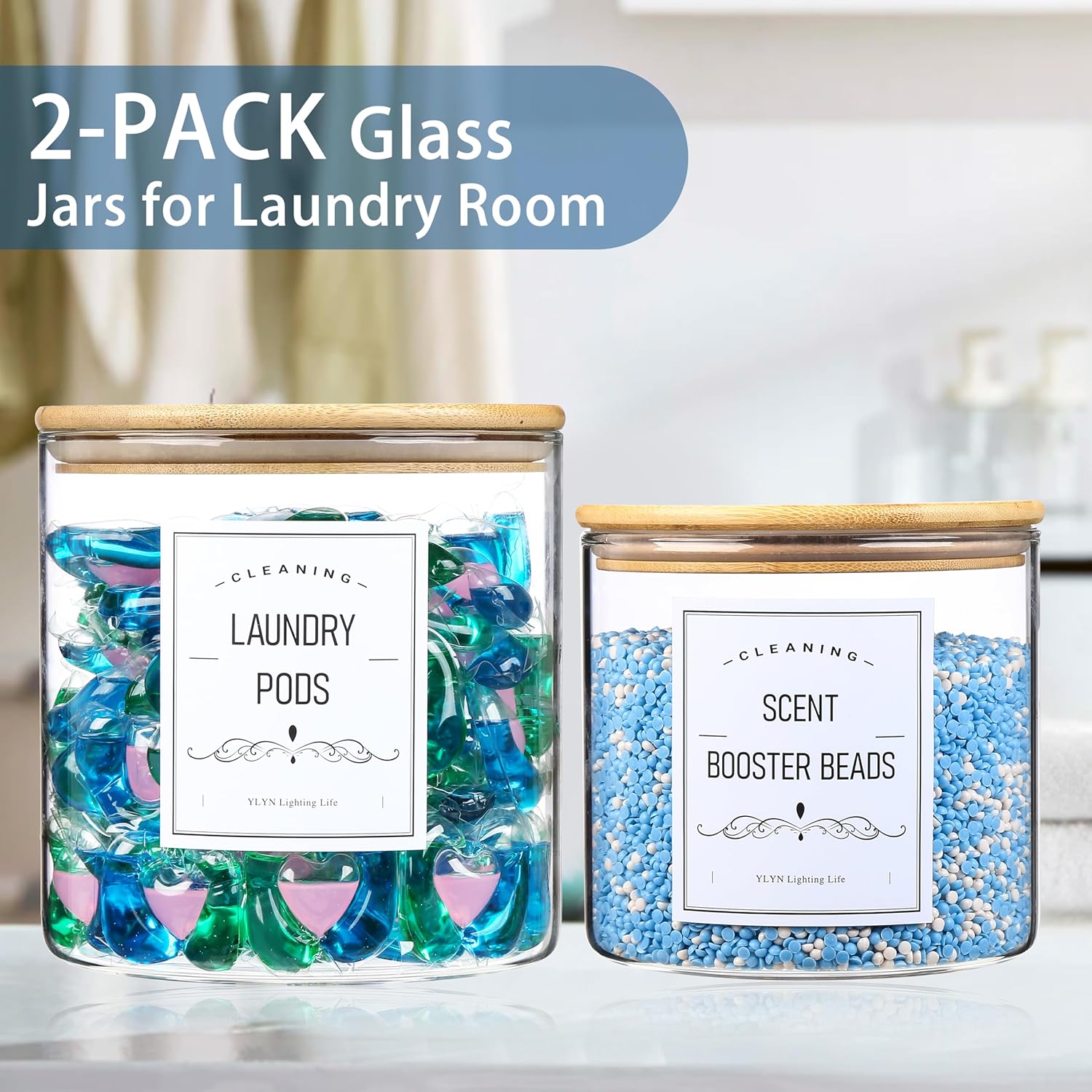 Premium Glass Laundry Jars from CYYKDA