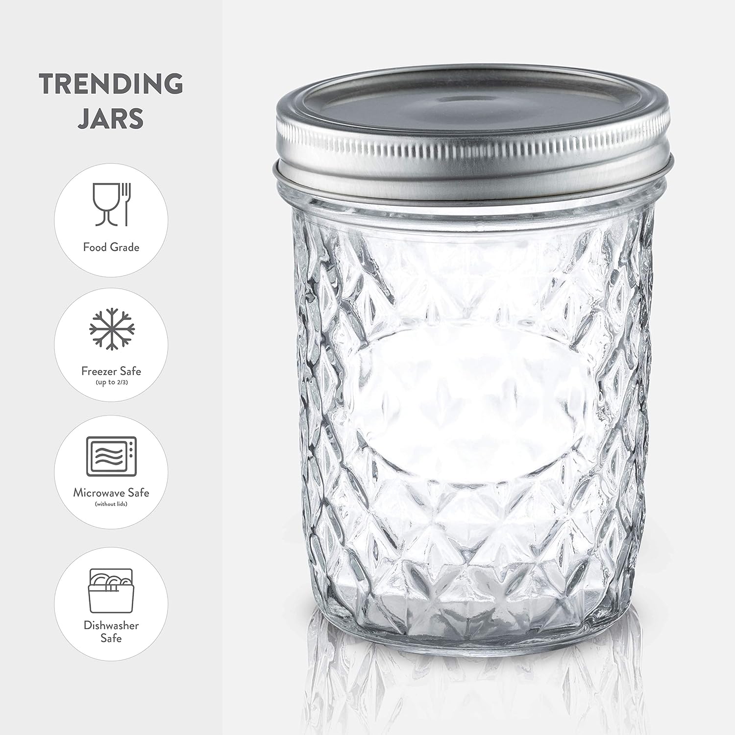 Paksh Novelty 16 oz Mason Jars 6-Pack with Lids and Seals