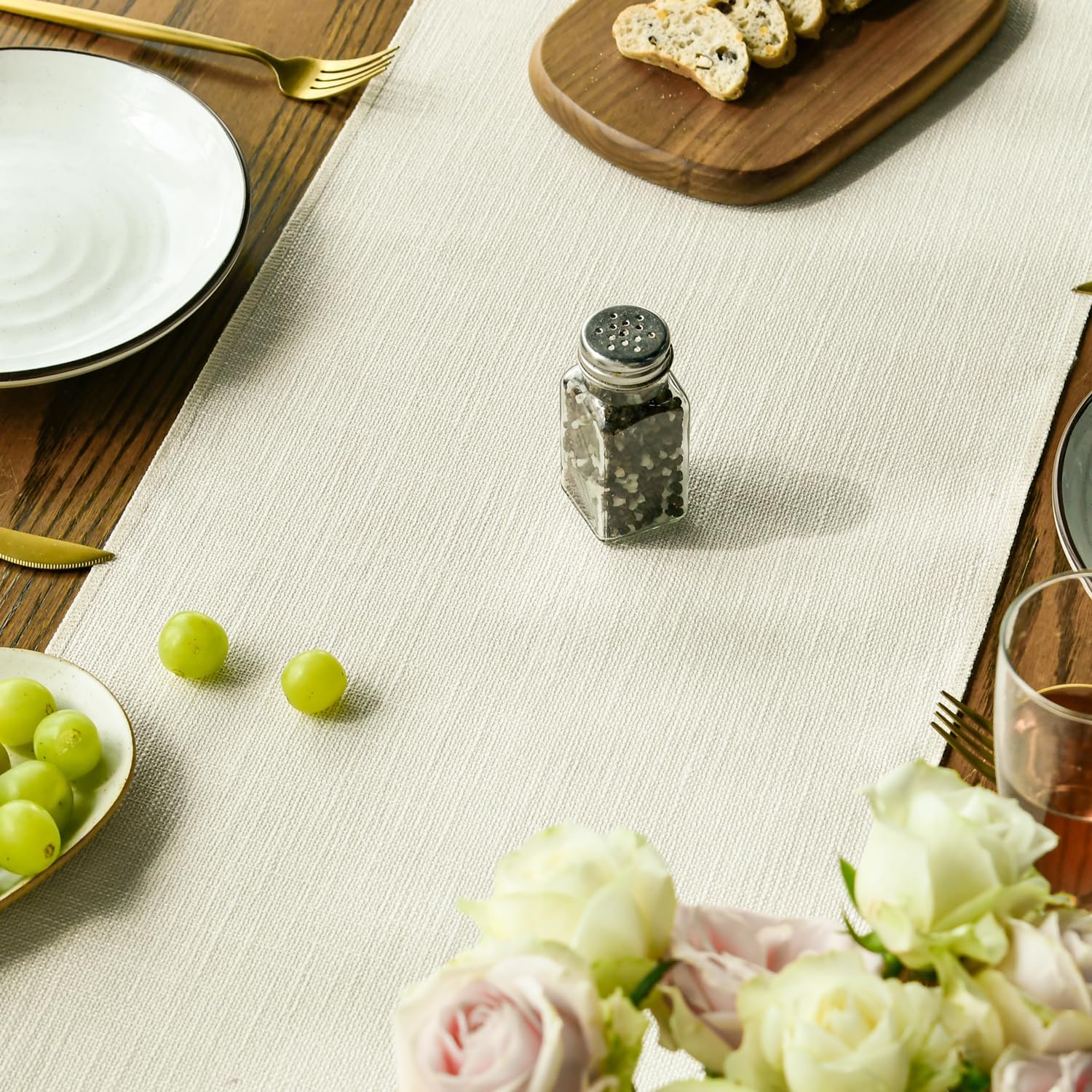 Versatile Table Runner - Beige Tassel Boho Linen Blend
