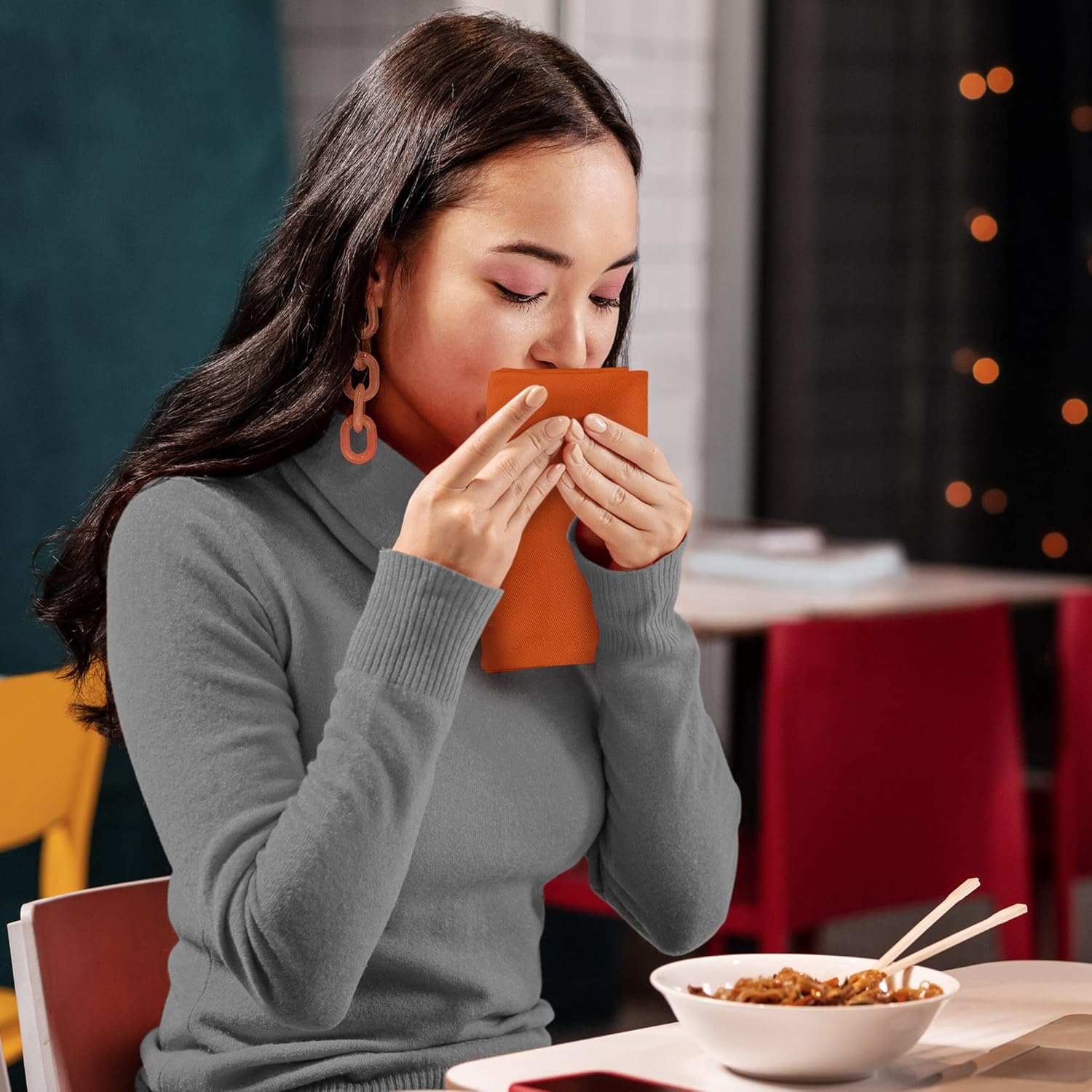 Utopia Kitchen Orange Cloth Napkins 12-Pack