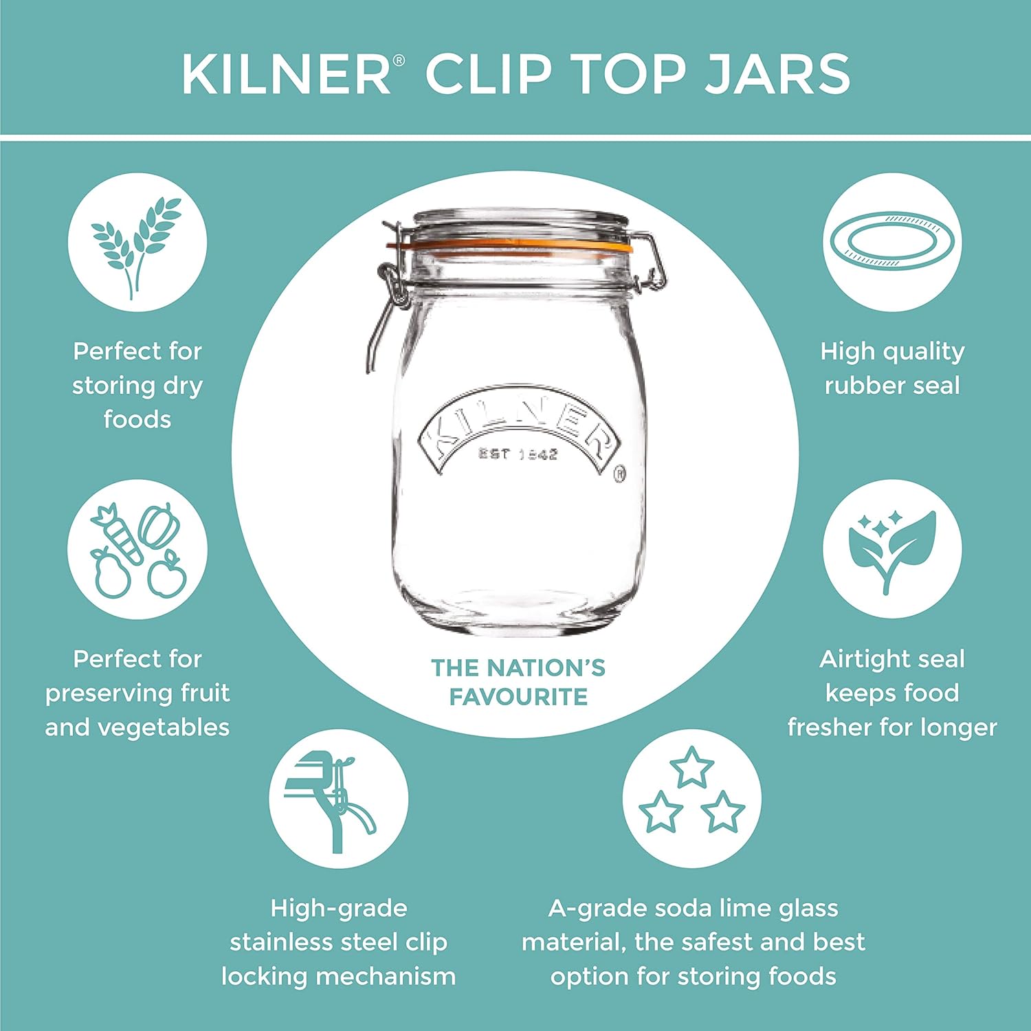 Kilner 1L Glass Jar