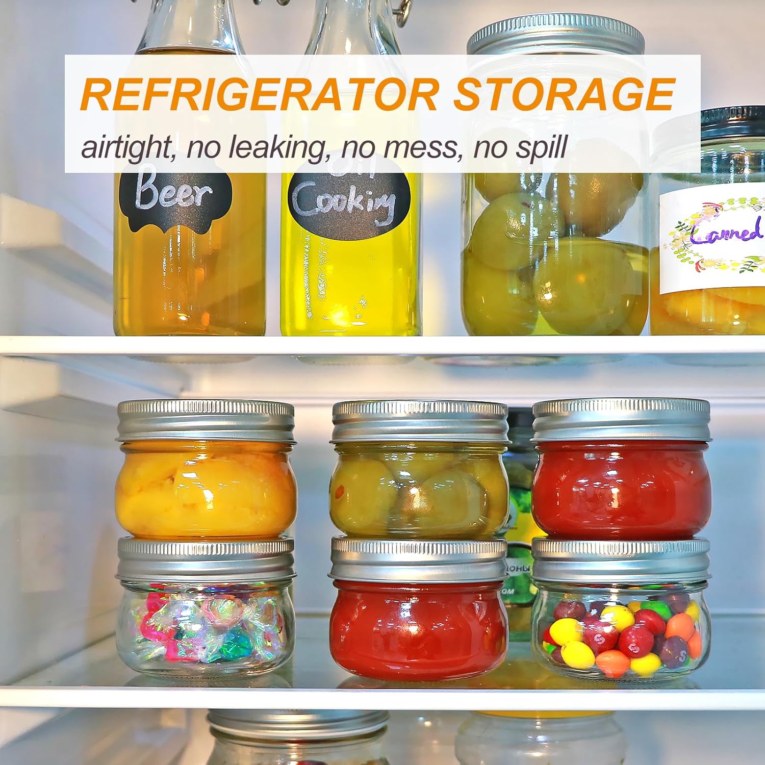 40-Piece Mason Jar Set Glass Storage Jars with lids