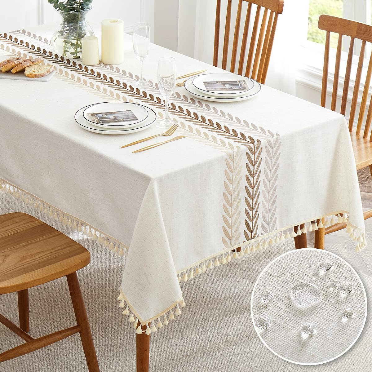 Luxury Embroidered Tablecloth for Dining Tables