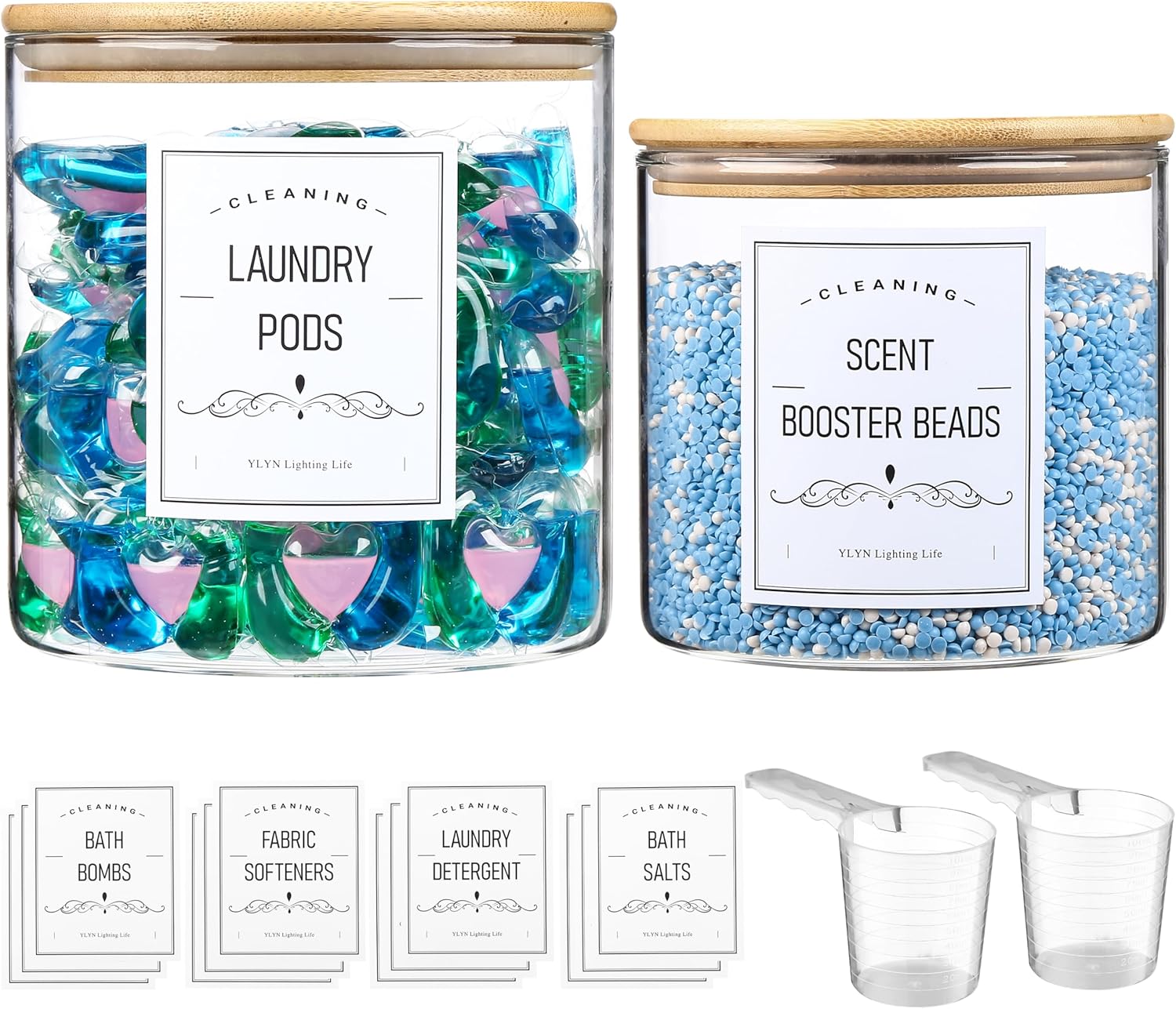 Premium Glass Laundry Jars from CYYKDA