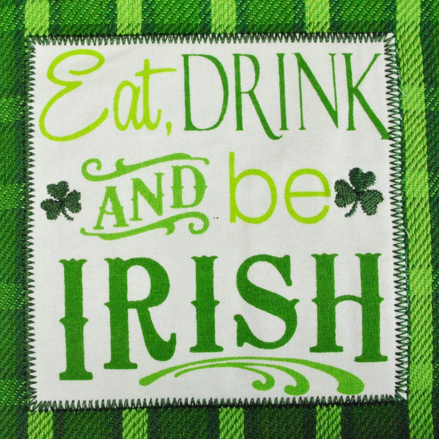 St Patricks Day 100 Cotton Dishtowel Set with Embroidered Design