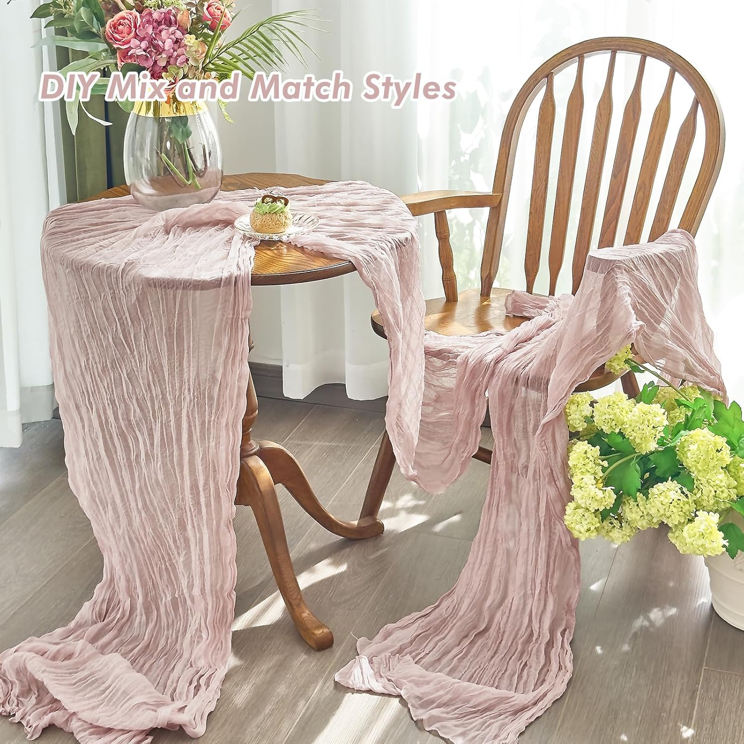 Two 10ft Gauze Table Runners for Weddings