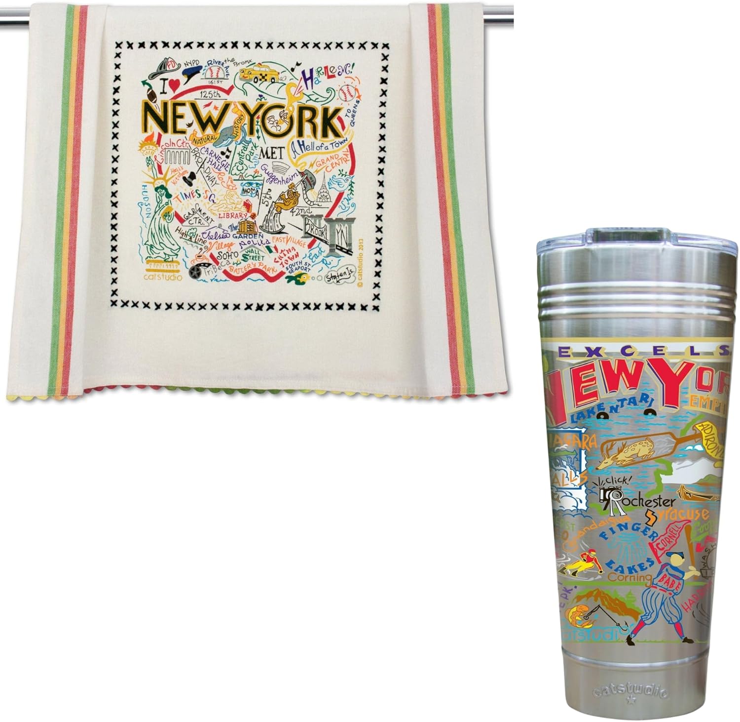 New York City Comfort Dish Towel Tumbler Set