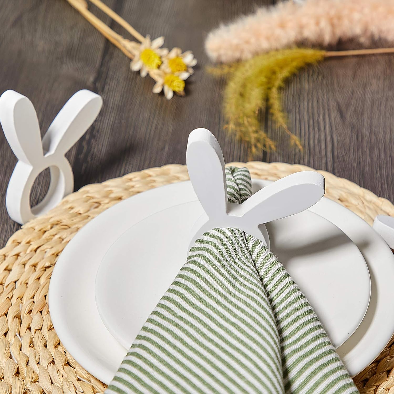Patelai 8-Piece Easter Bunny Napkin Rings