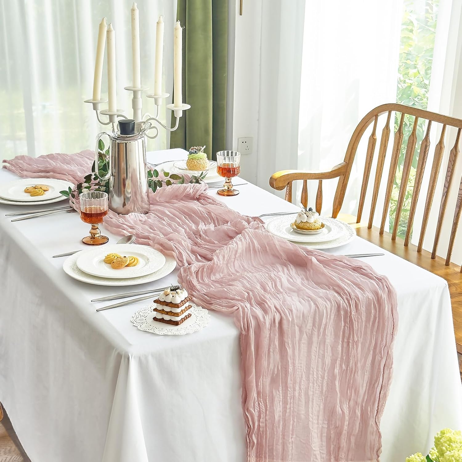 Two 10ft Gauze Table Runners for Weddings
