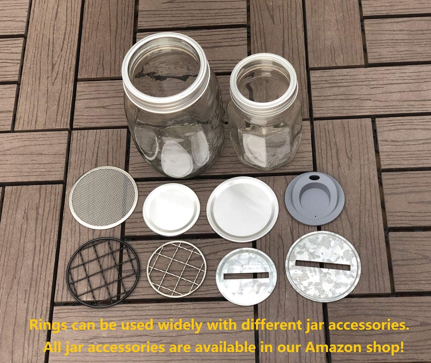 Silver Aluminum Rings for Mason Jars