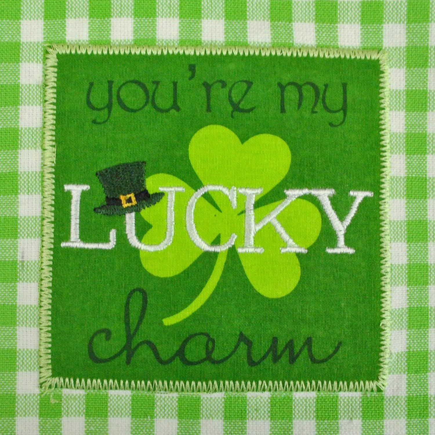 St Patricks Day 100 Cotton Dishtowel Set with Embroidered Design