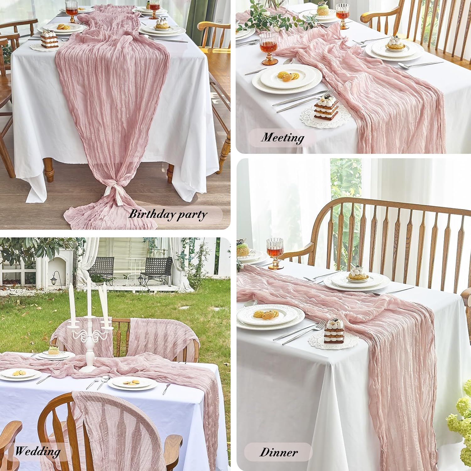 Two 10ft Gauze Table Runners for Weddings