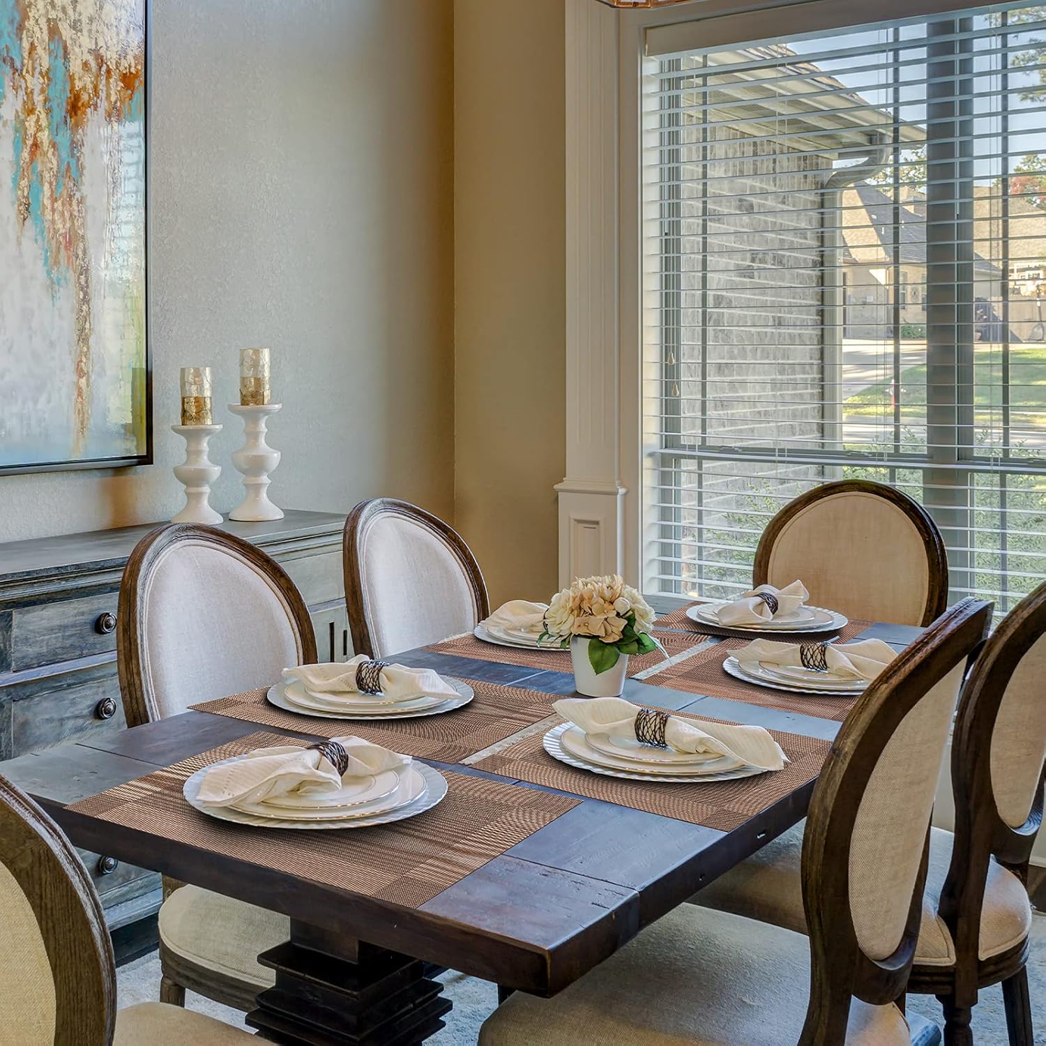 Heat-Resistant Washable Dining Placemats Set of 4