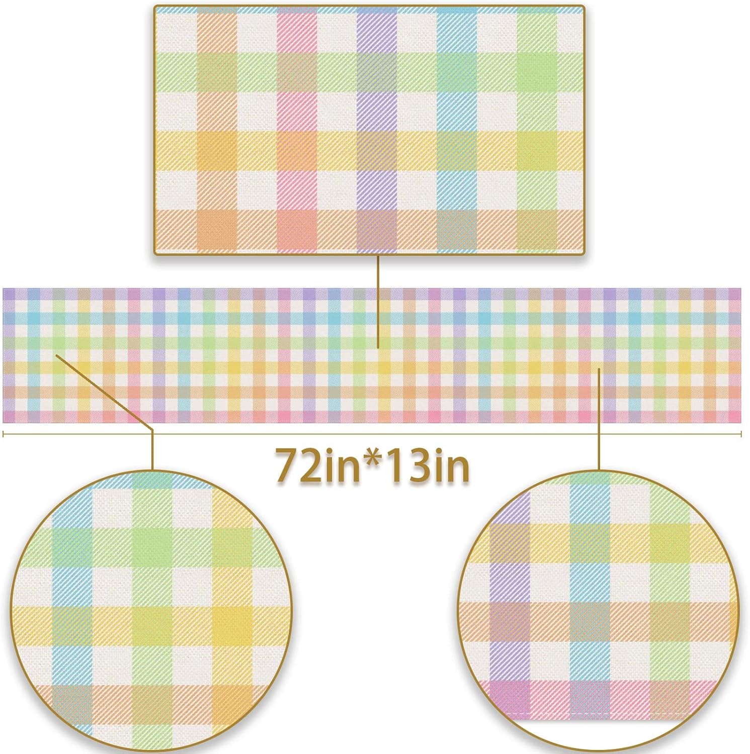 Easter Buffalo Plaid Check Table Runner