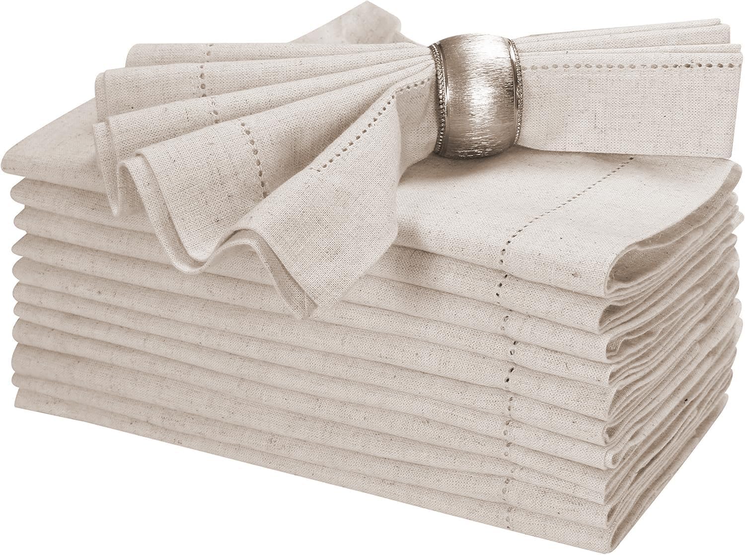 Elegant 18x18 Flax Linen Napkins Set