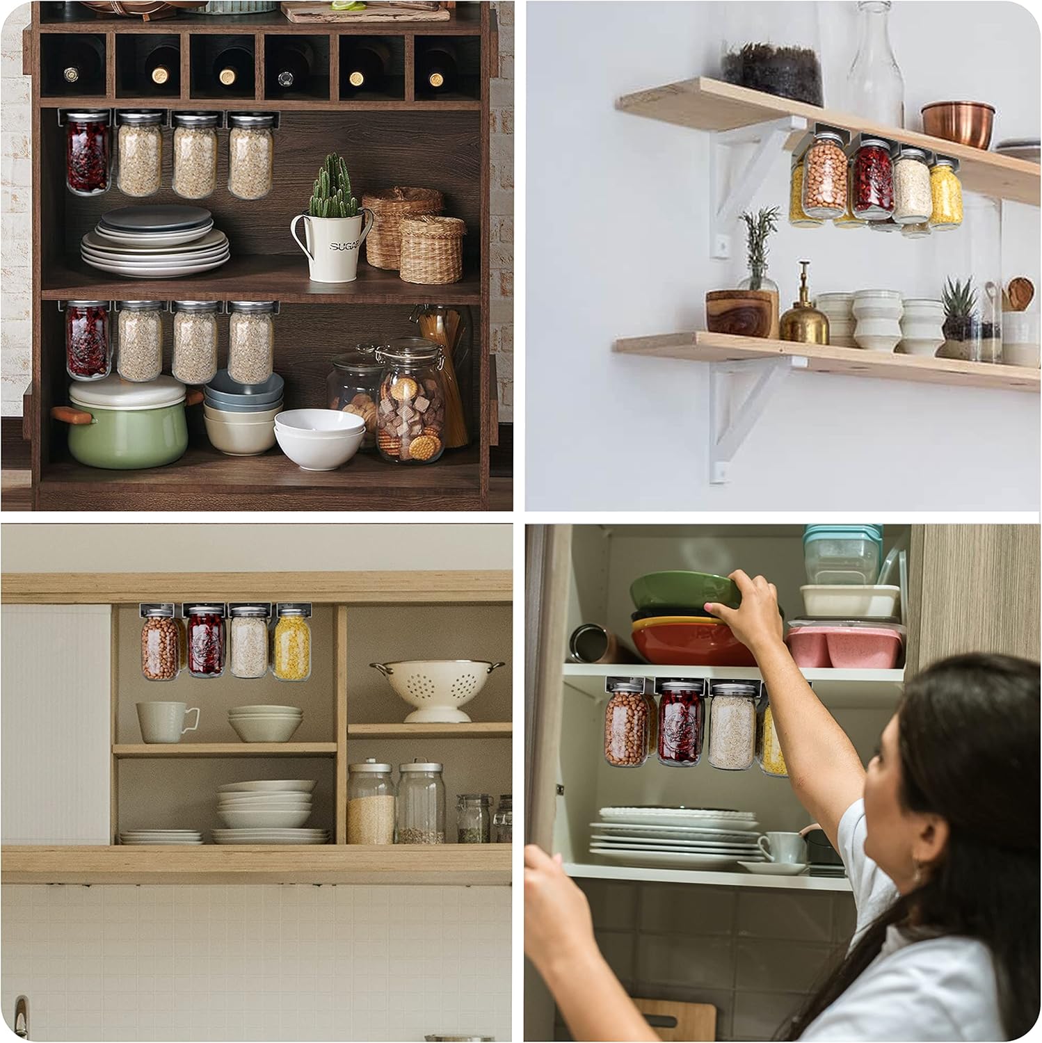 Mason Jar Organizer Holder Aluminum Alloy for Storage