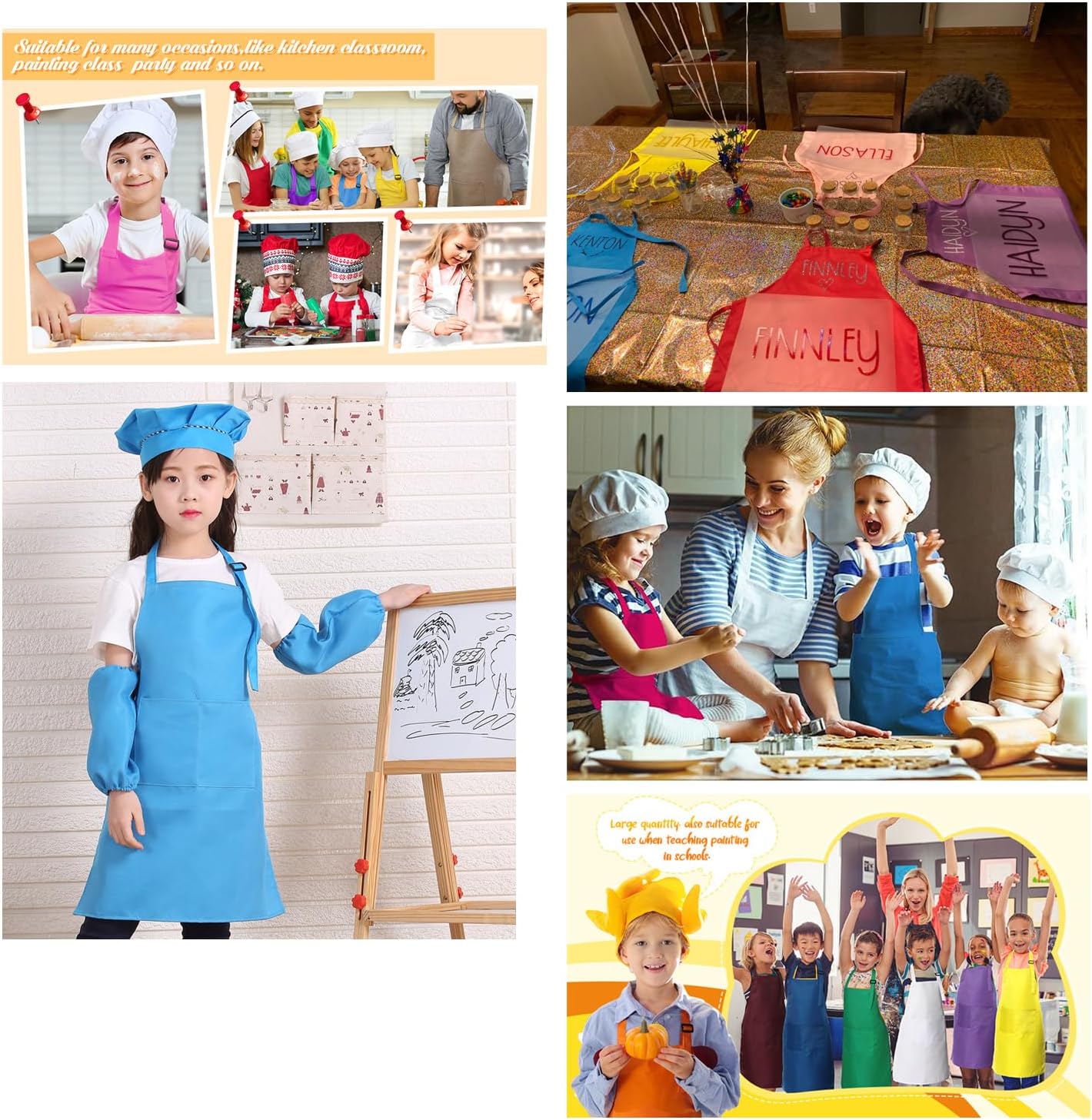 Kids Apron Set for Cooking Baking