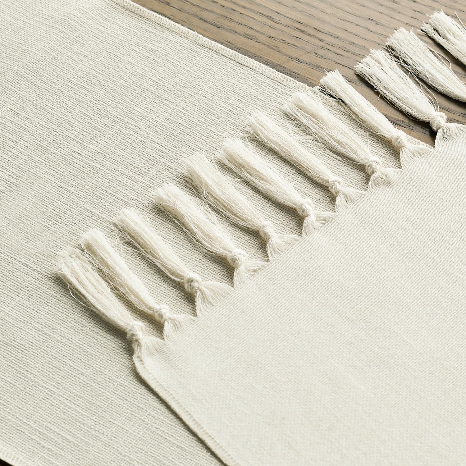 Versatile Table Runner - Beige Tassel Boho Linen Blend