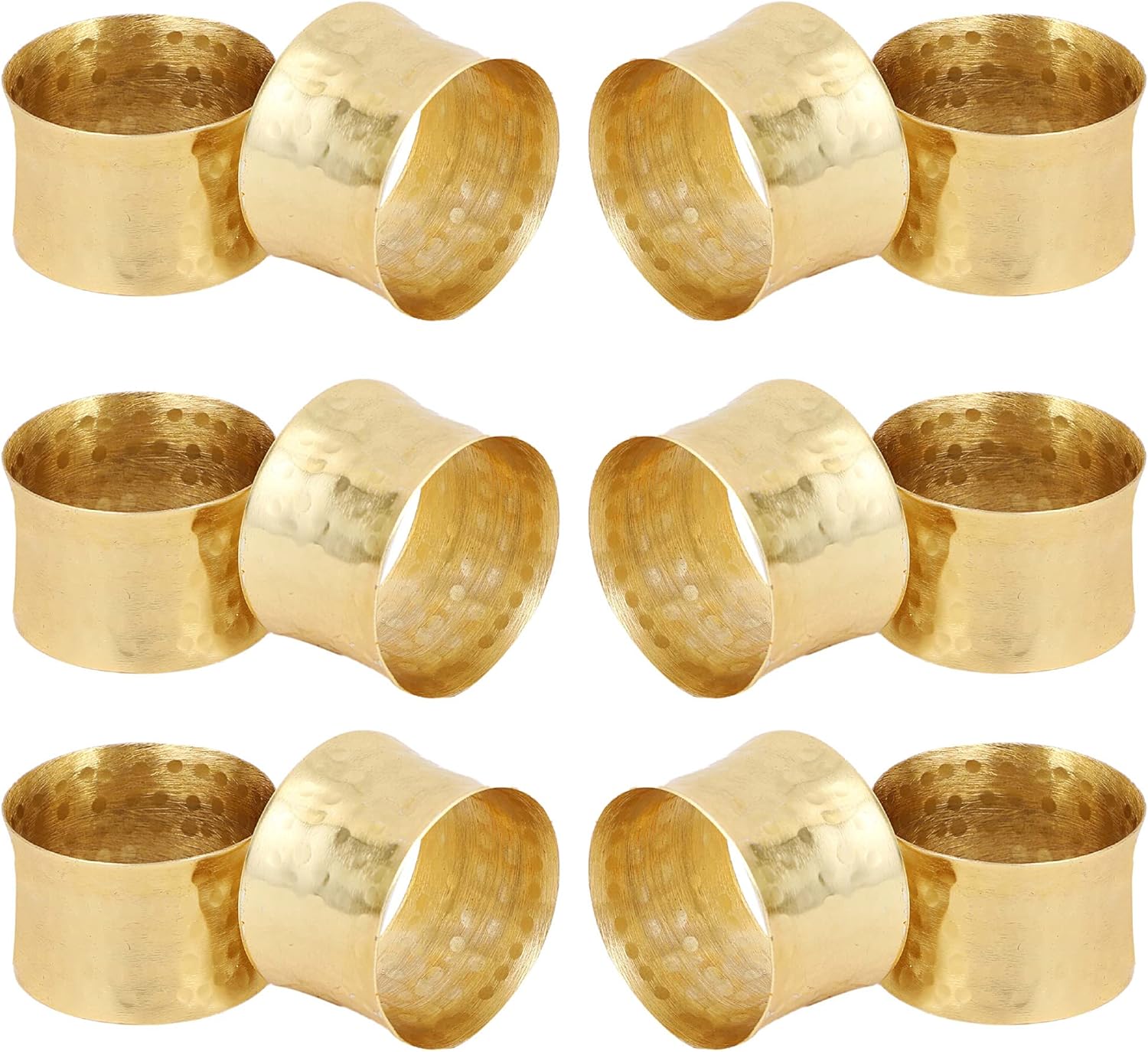 ITOS365 Handmade Golden Napkin Rings Holder Set of 12