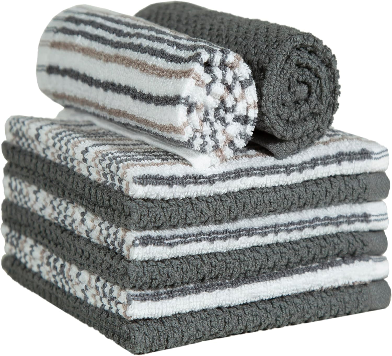 Bumble Premium Dish Cloths 12x12 Soft Absorbent Natural Cotton Reusable 8-Pack